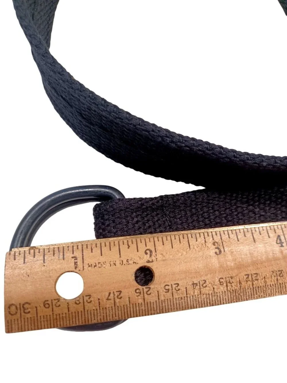 Belt Black Casual Cloth D-Ring Buckle Woven Web Soft Flexible Unisex Men Women